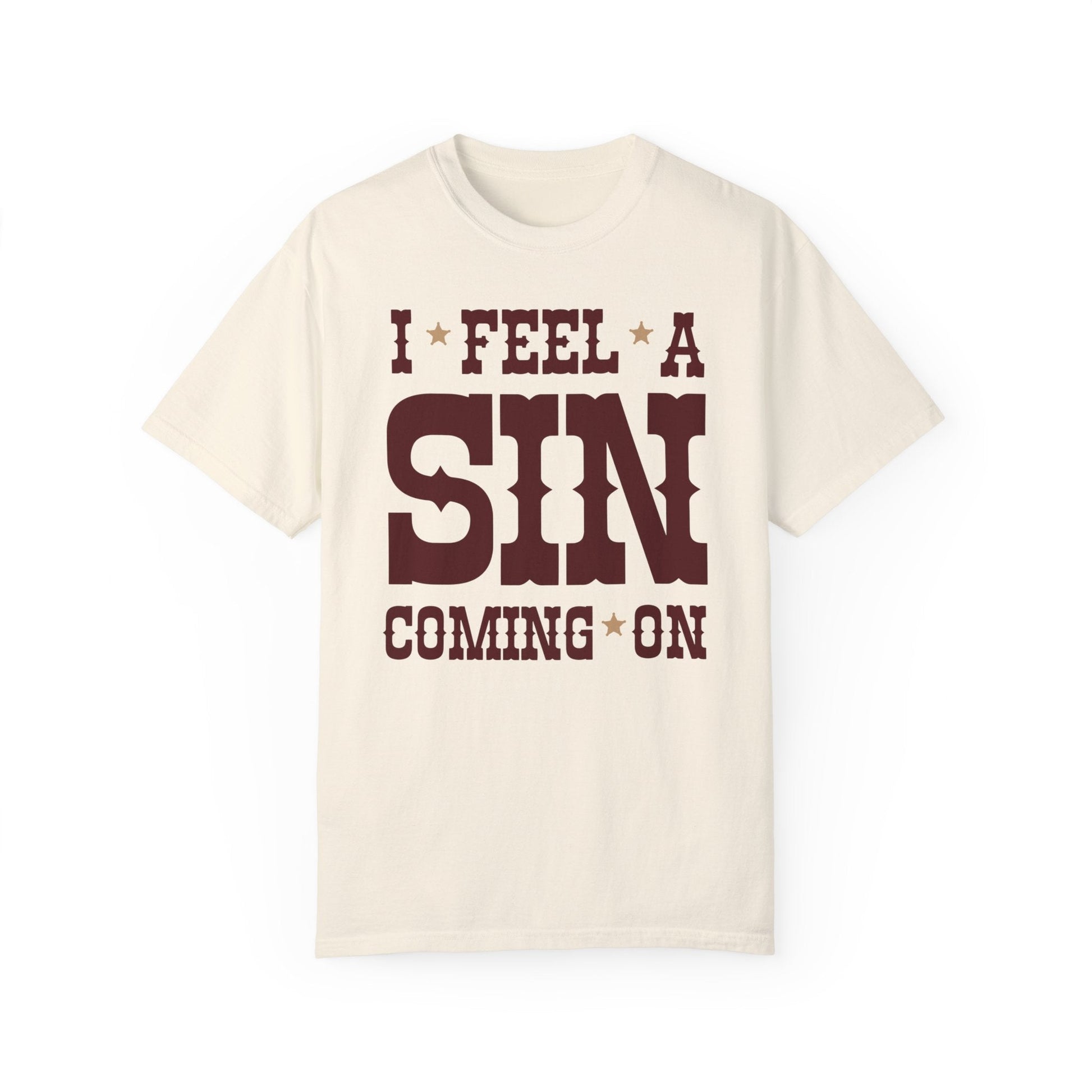 A Sin Coming Unisex Garment - Dyed T - shirt - Chic On The Edge - S - T - Shirt