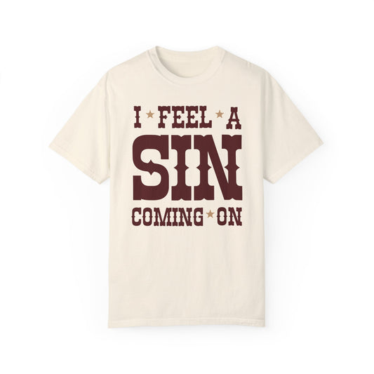 A Sin Coming Unisex Garment - Dyed T - shirt - Chic On The Edge - S - T - Shirt