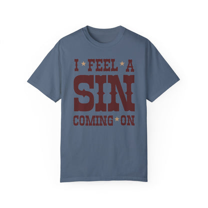 A Sin Coming Unisex Garment - Dyed T - shirt - Chic On The Edge - S - T - Shirt