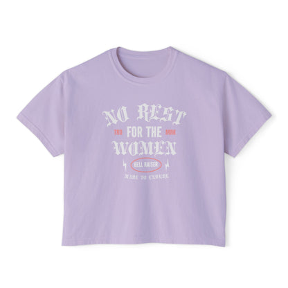 No Rest For Women Cropped Boxy Tee - Chic On The Edge - S - T - Shirt