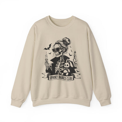 Spooky Babes Club Crewneck Sweatshirt - Chic On The Edge - Sand - Sweatshirt