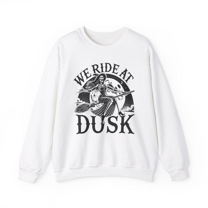 We Ride At Dusk Crewneck Sweatshirt - Chic On The Edge - White - Sweatshirt