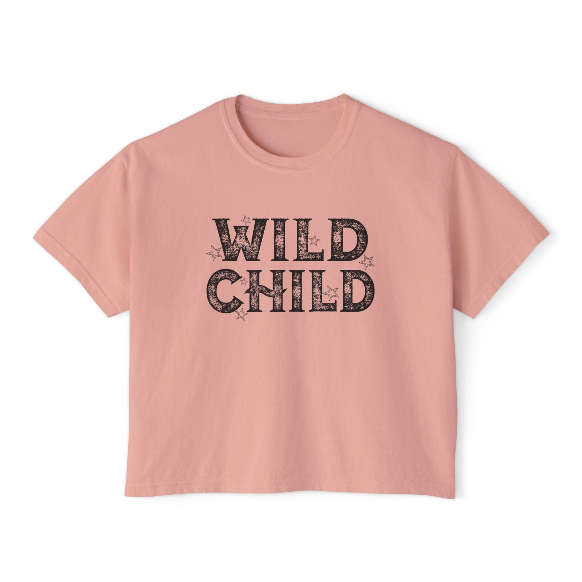 Wild Child Cropped Boxy Tee - Chic On The Edge - S - T - Shirt