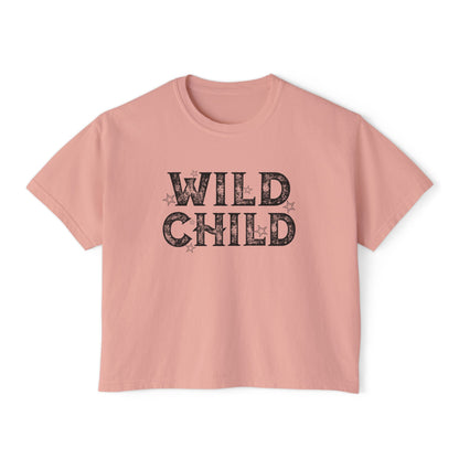 Wild Child Cropped Boxy Tee - Chic On The Edge - S - T - Shirt