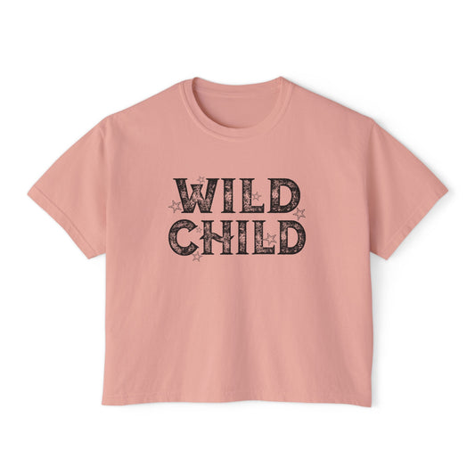 Wild Child Cropped Boxy Tee - Chic On The Edge - S - T - Shirt