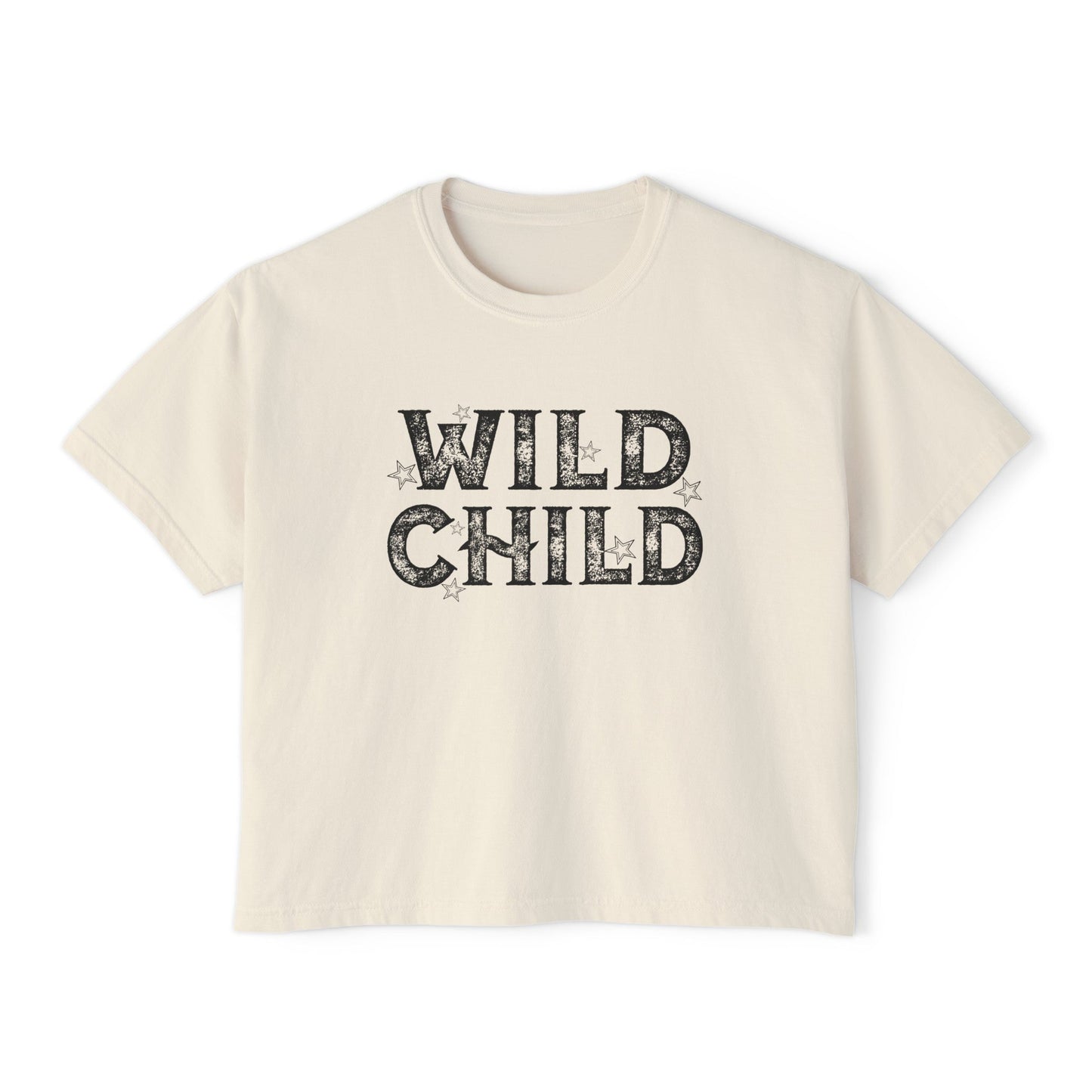 Wild Child Cropped Boxy Tee - Chic On The Edge - S - T - Shirt