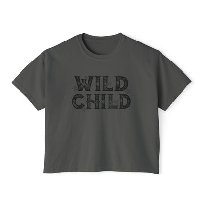 Wild Child Cropped Boxy Tee - Chic On The Edge - S - T - Shirt