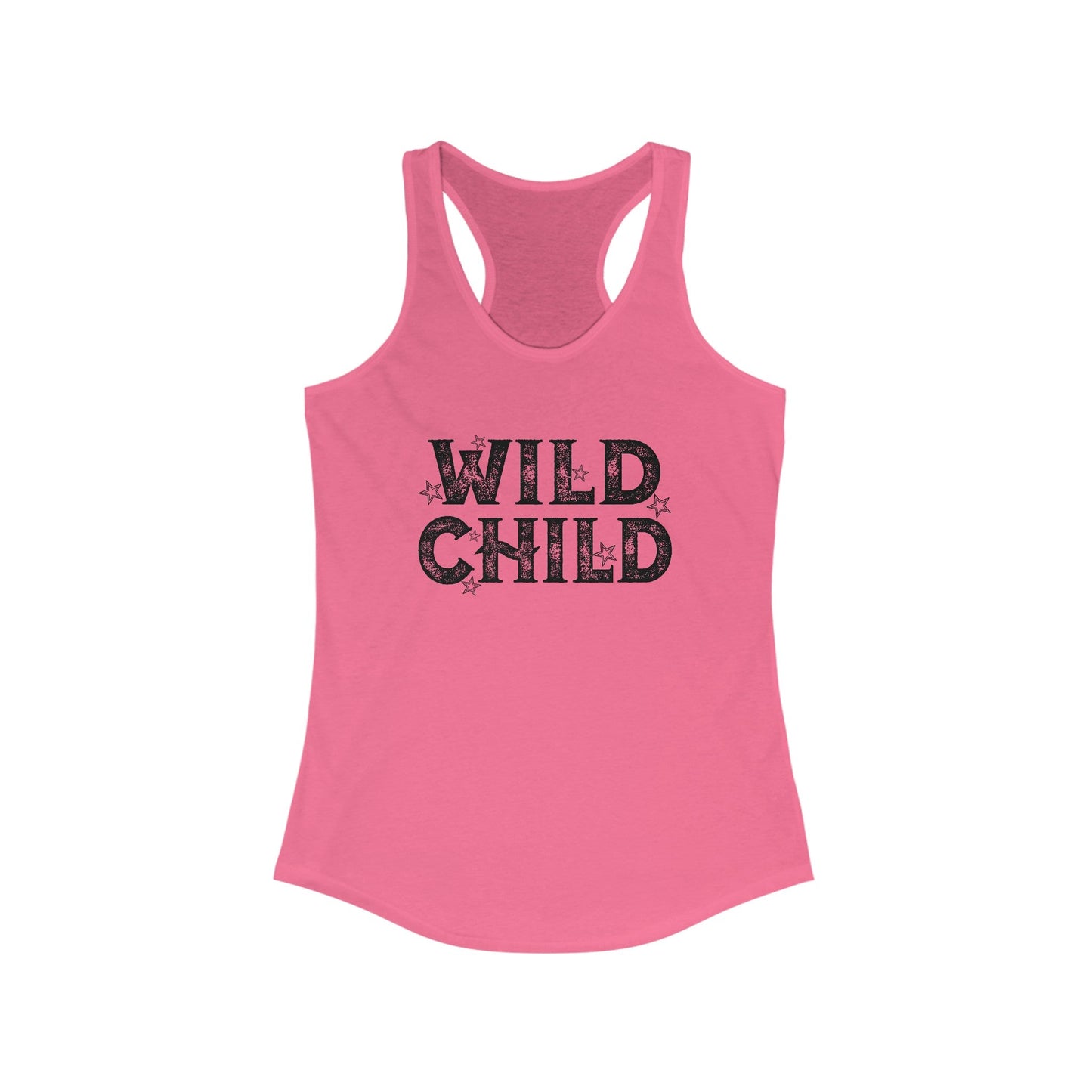 Wild Child Racerback Tank - Chic On The Edge - Solid Hot Pink - Tank Top