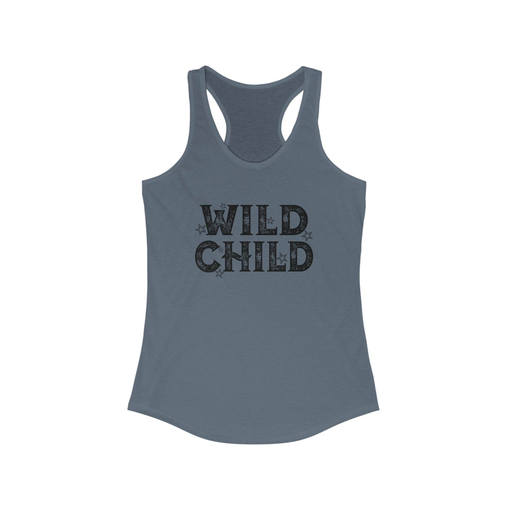 Wild Child Racerback Tank - Chic On The Edge - Solid Indigo - Tank Top