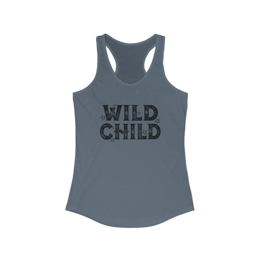 Wild Child Racerback Tank - Chic On The Edge - Solid Indigo - Tank Top