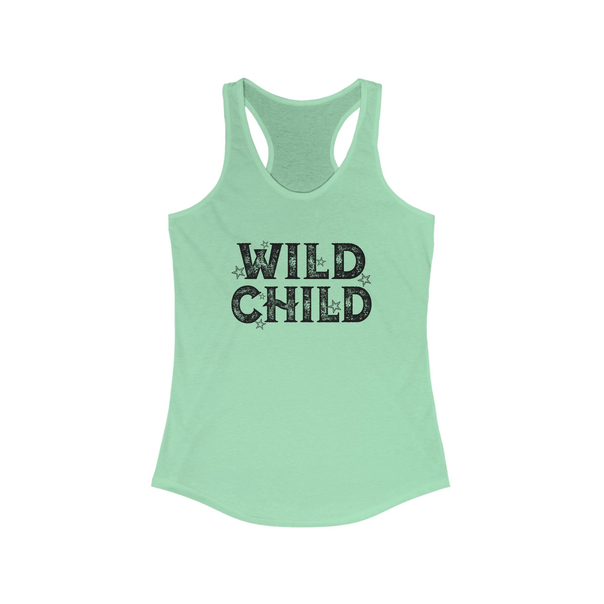 Wild Child Racerback Tank - Chic On The Edge - Solid Mint - Tank Top