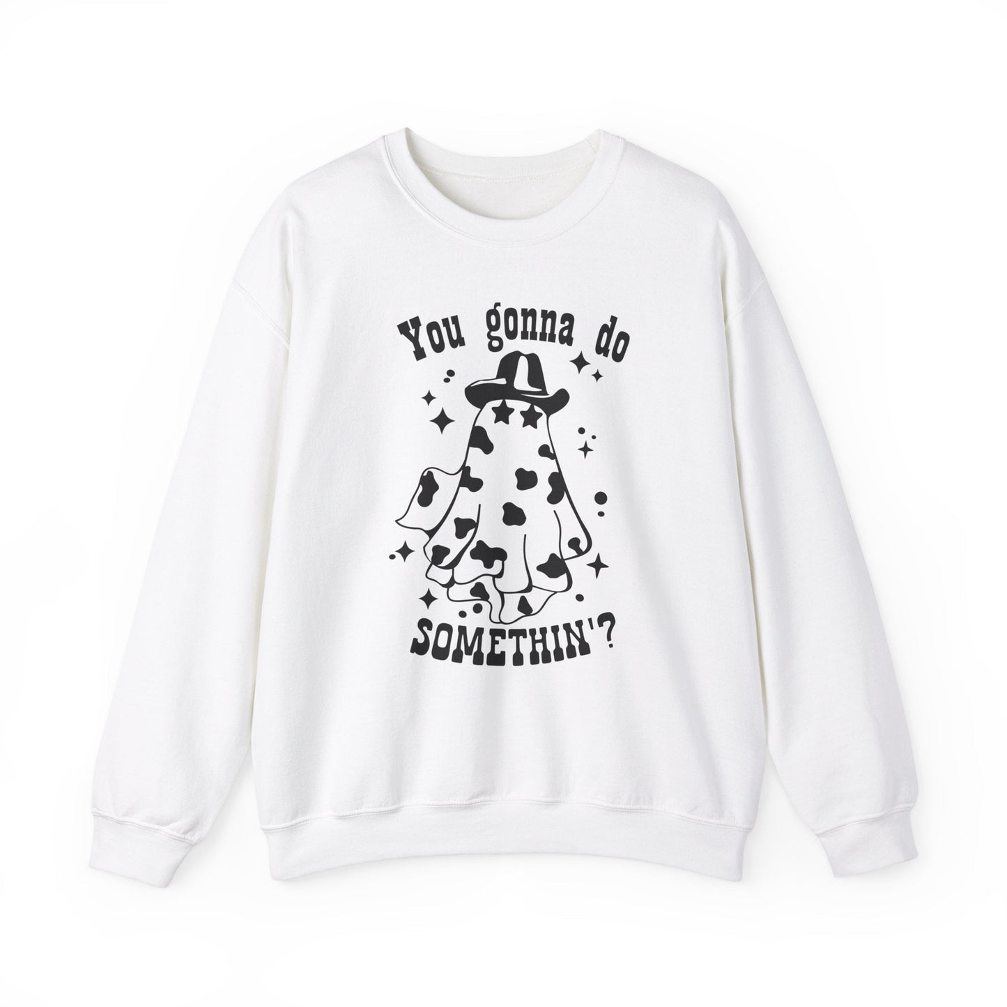 You Gonna Do Something Crewneck Sweatshirt - Chic On The Edge - White - Sweatshirt