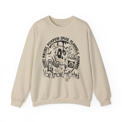 You Know. Fall Shit Crewneck Sweatshirt - Chic On The Edge - Sand - Sweatshirt